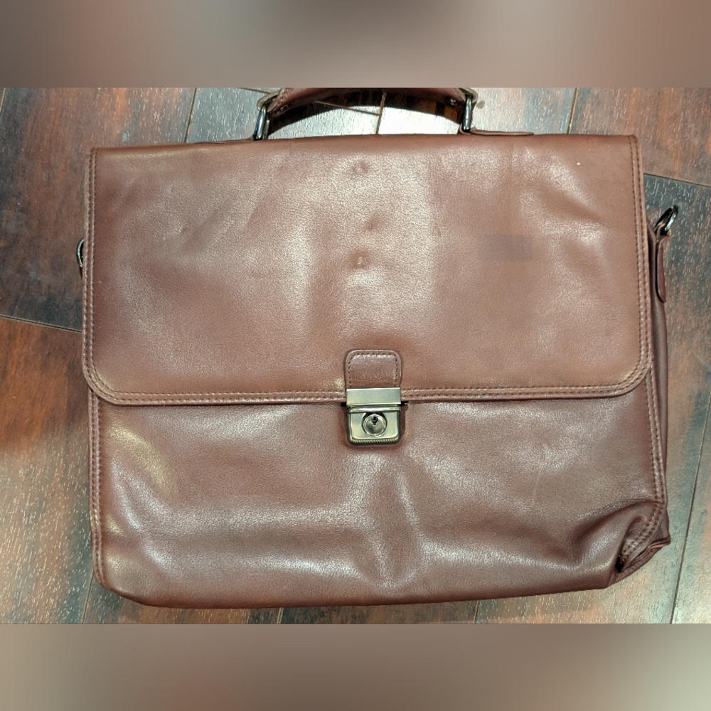 Vintage Heritage Brown Leather Briefcase Messenger Bag No Strap